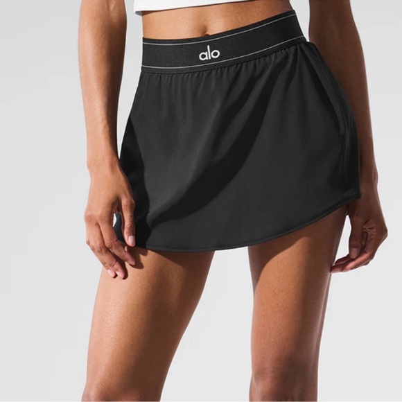 Alo Yoga Black Tennis Skirt On Sale ALO Yoga Match Point Tennis